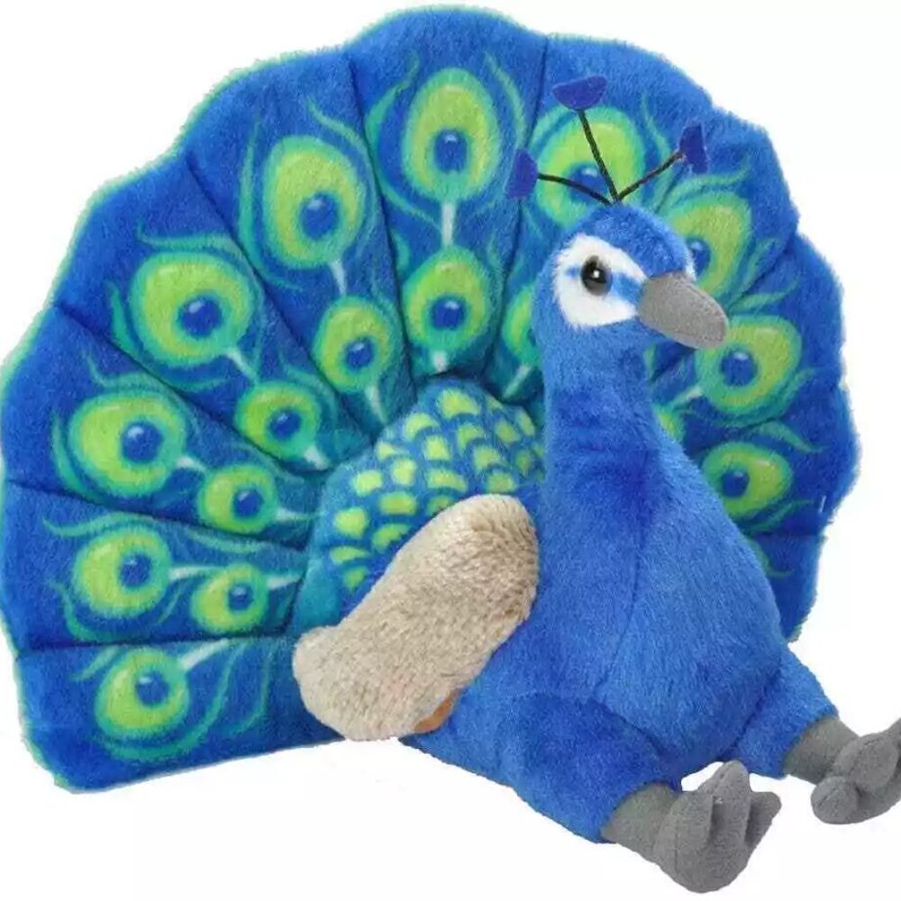 NEW Wild Republic Cuddlekins 12" Majestic Peacock Plush Toy Stuffed Animal